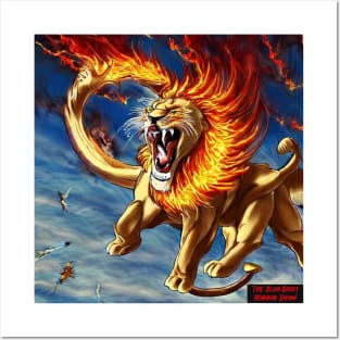 Fire Breathing Demon slaying Lion! Posters and Art